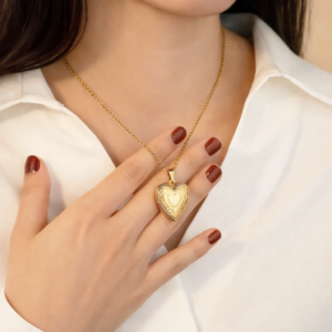 Heart Shape Photo Locket Gold Plated Pendant